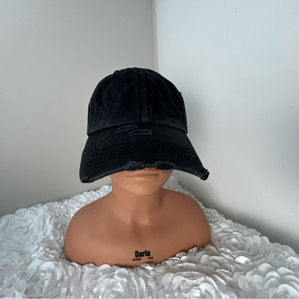 Kbethos Black Distressed Style‎ Ponytail Ball Cap Sporty Travel - Picture 2 of 13